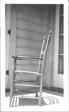 SA0644 - Photo of a tilting arm chair belonging to H.W. William, San Diego. Identified on the back.